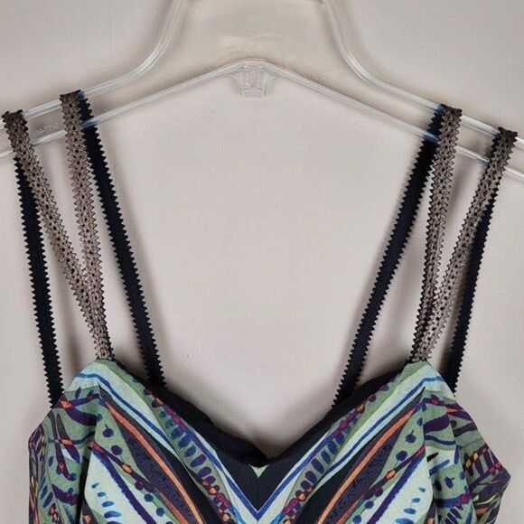 Nicole Miller Size 2 Silk Multicolor Mini Dress Spaghetti Straps - Picture 4 of 12